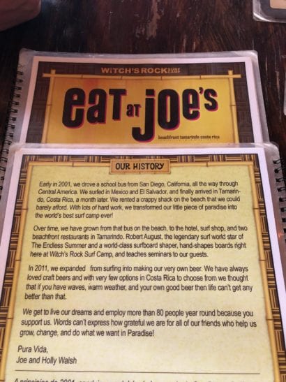 Eat at Joe's Costa Rica