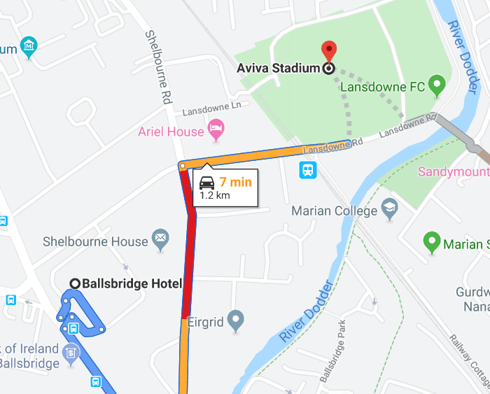Ballsbridge Hotel map